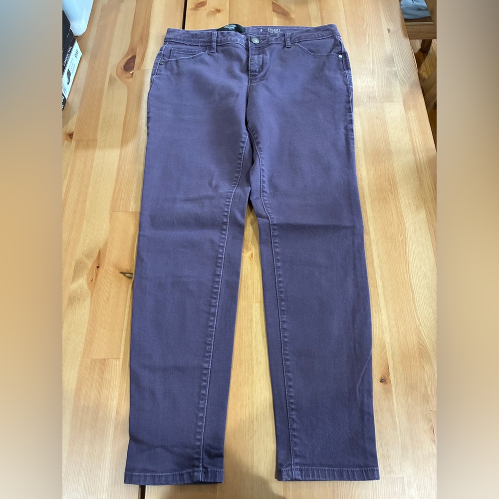 Simply Vera Vera Wang Women's Dark Purple Skinny Jeans